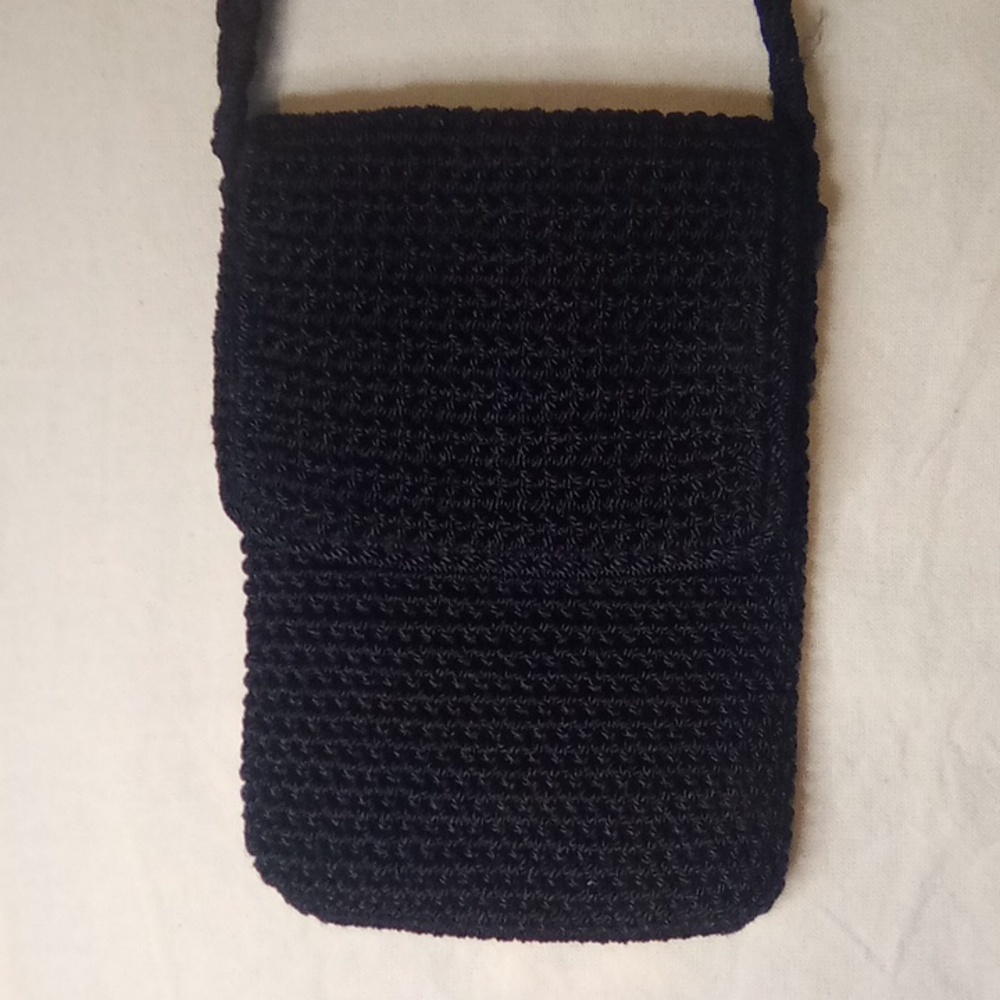 The Sak Mini Black Crochet Crossbody Bag